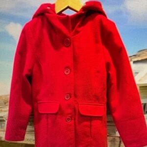 Kids Red Hooded Jacket